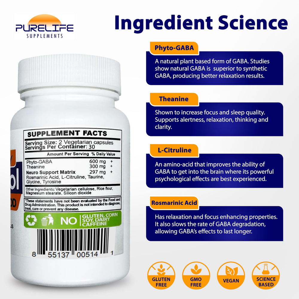 PureLife Gabatrol Daily bottle highlights Rosemarinic Acid in the blend.