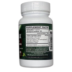 Packaging stresses organic, broccoli sprouts-based supplement.