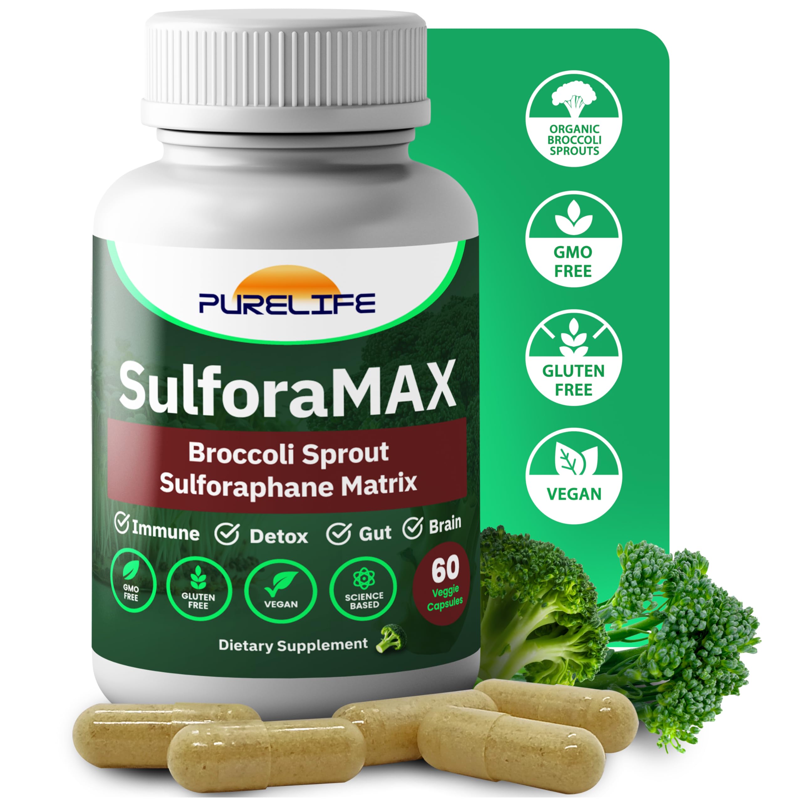PureLife SulforaMAX bottle on desk illustrating daily immune support