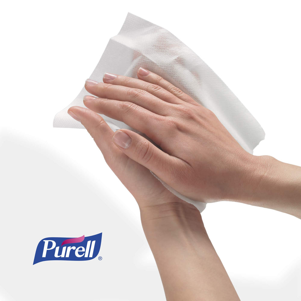Purell 100-count wipes in a ten-pack case for family use