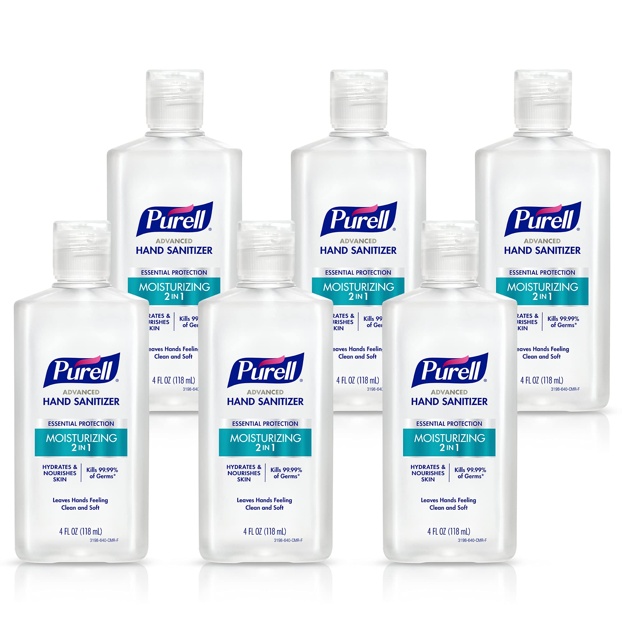 Purell 2in1 moisturizing advanced hand sanitizer bottle delivers quick hydration