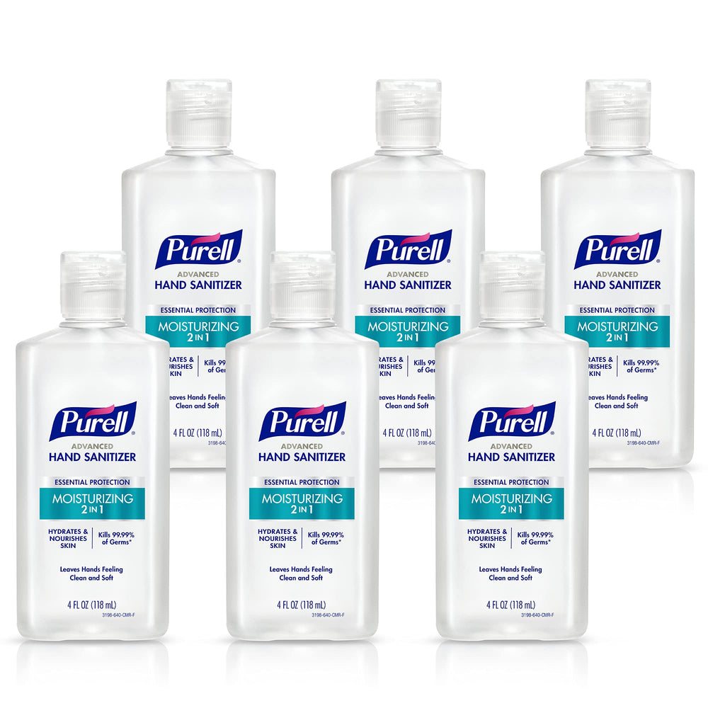 Purell 2in1 moisturizing advanced hand sanitizer bottle delivers quick hydration