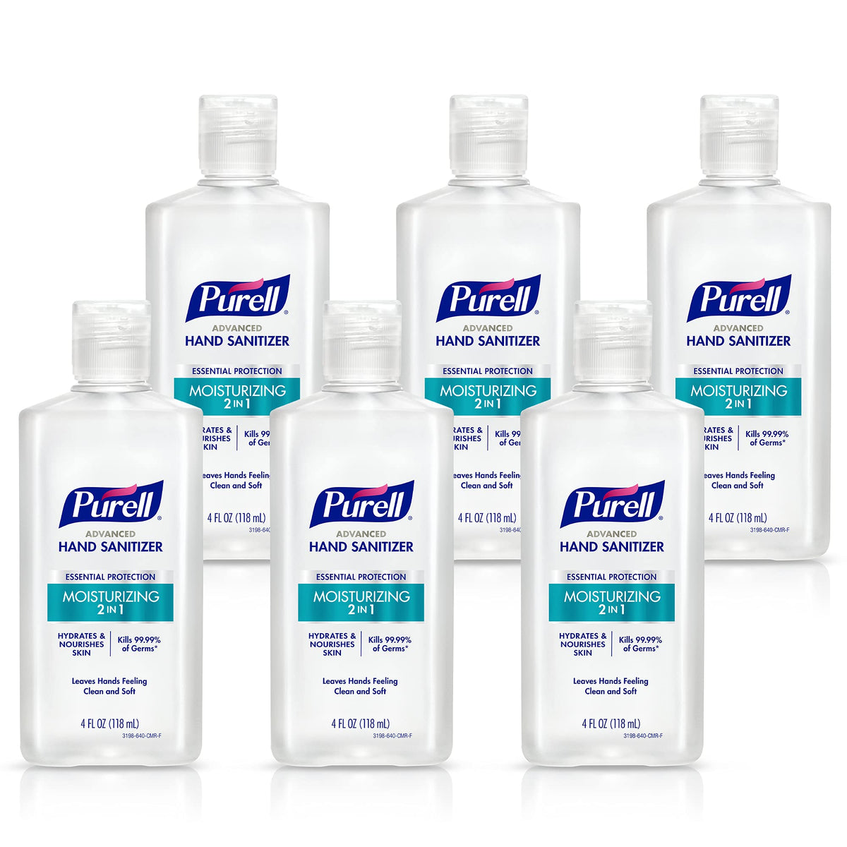 Purell 2in1 moisturizing advanced hand sanitizer bottle delivers quick hydration
