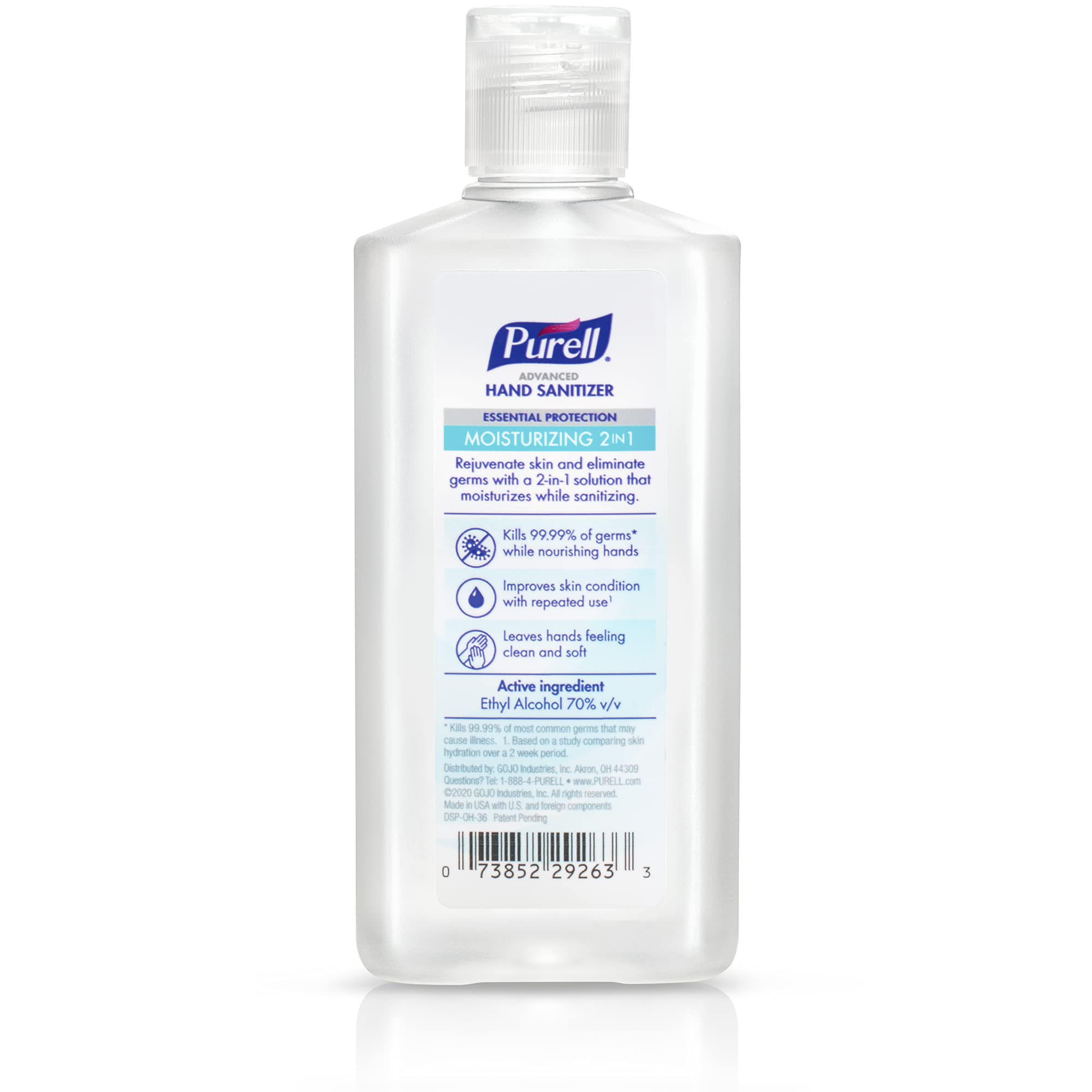 Purell 2in1 sanitizer with flip-top cap for easy one-handed use