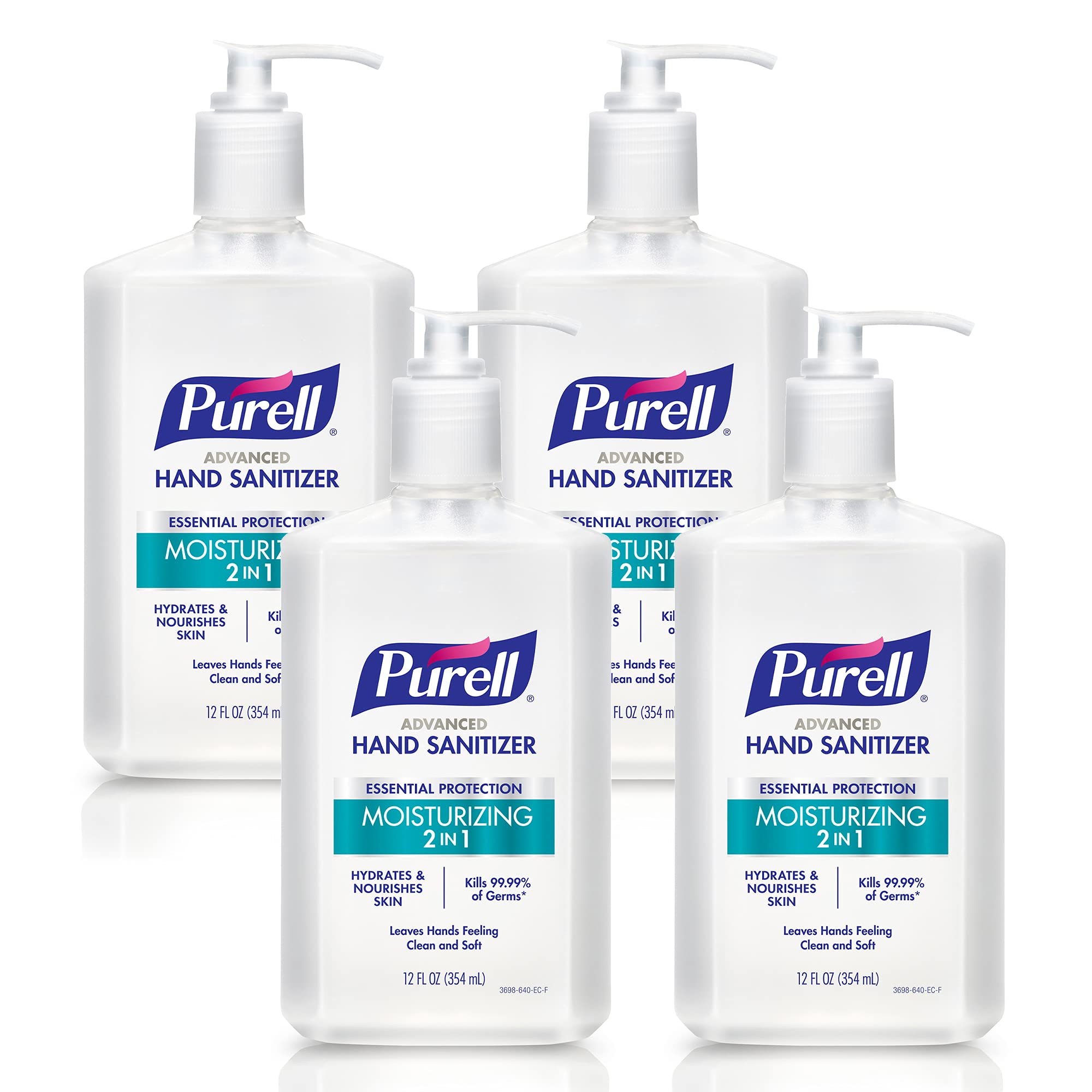 Purell 2in1 hand sanitizer gel bottle pump for desk use and quick germ protection