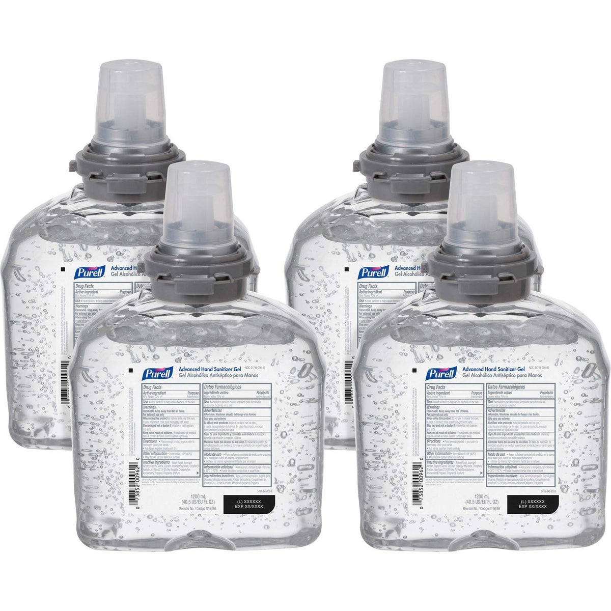 Purell 545604CT refill for TFX dispenser with quick sanitizing action.