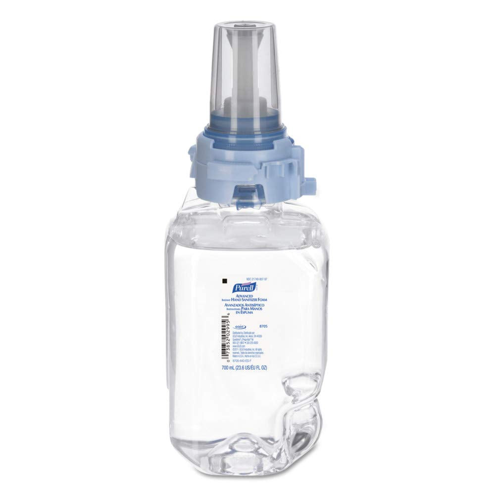 Purell Advanced Foam 700ml bottle close-up for fast, convenient hand cleansing.