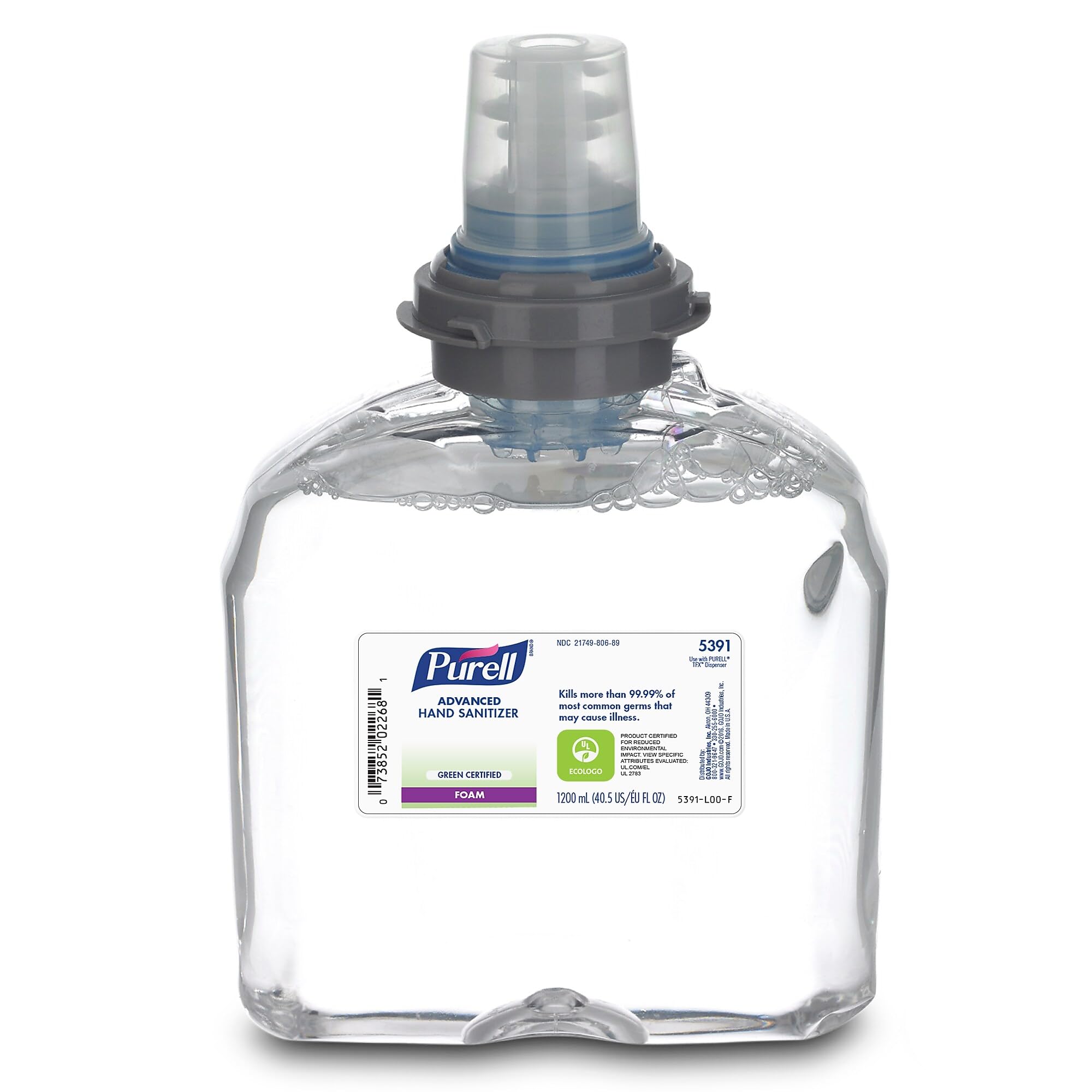 Purell Advanced Foaming Sanitizer refill 1200 ml for TFx dispenser enables efficient hand hygiene