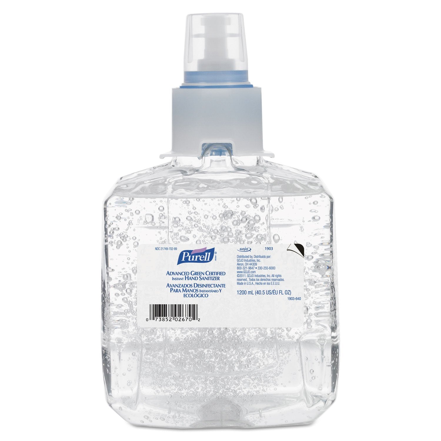 Purell Advanced Green Certified refill bottle showcases eco-friendly credentials for high-usage spaces.