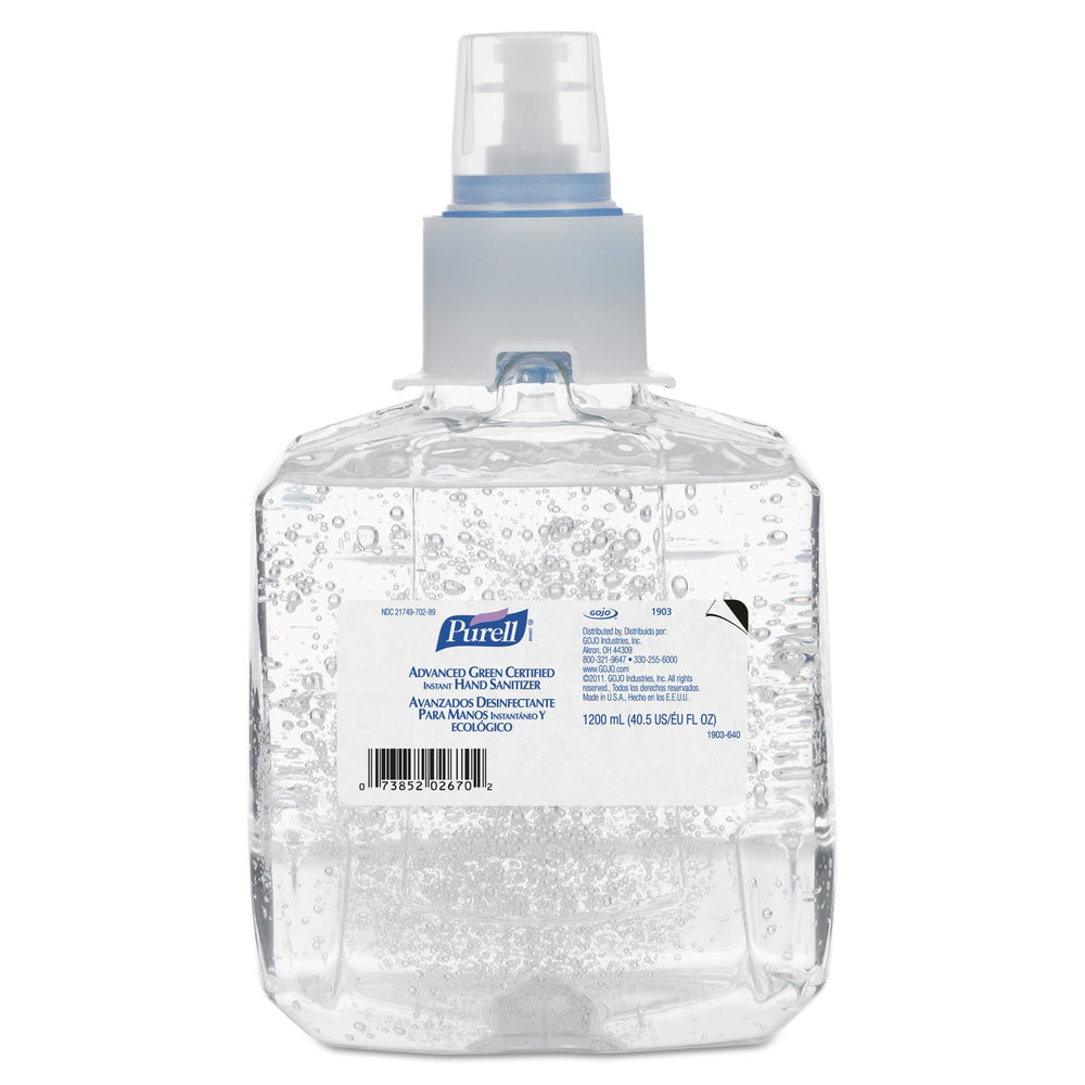 Purell Advanced Green Certified refill bottle showcases eco-friendly credentials for high-usage spaces.