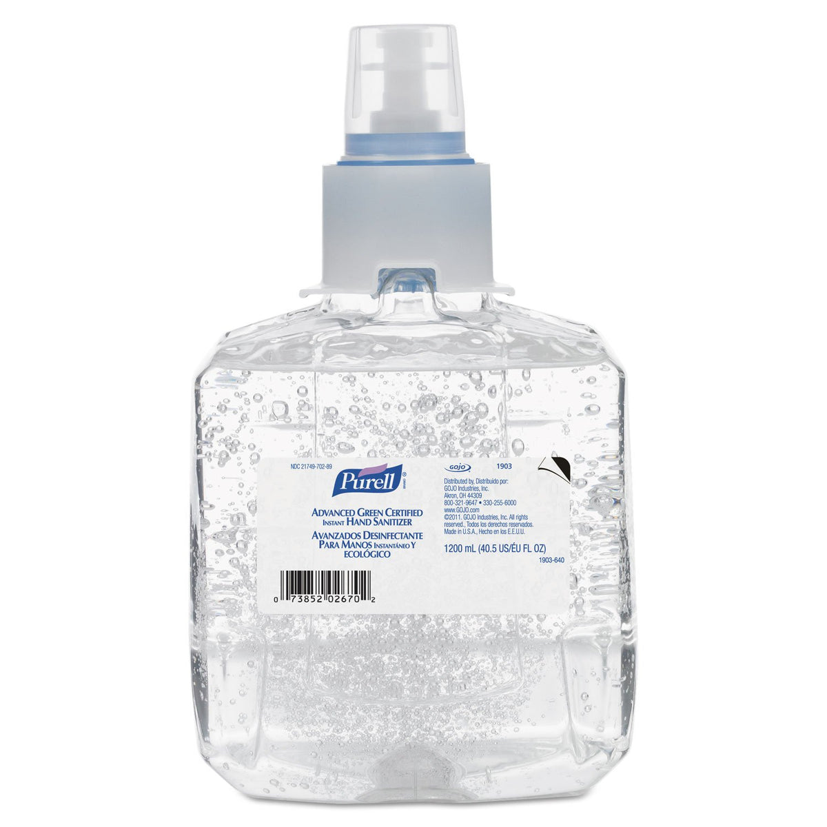 Purell Advanced Green Certified refill bottle showcases eco-friendly credentials for high-usage spaces.