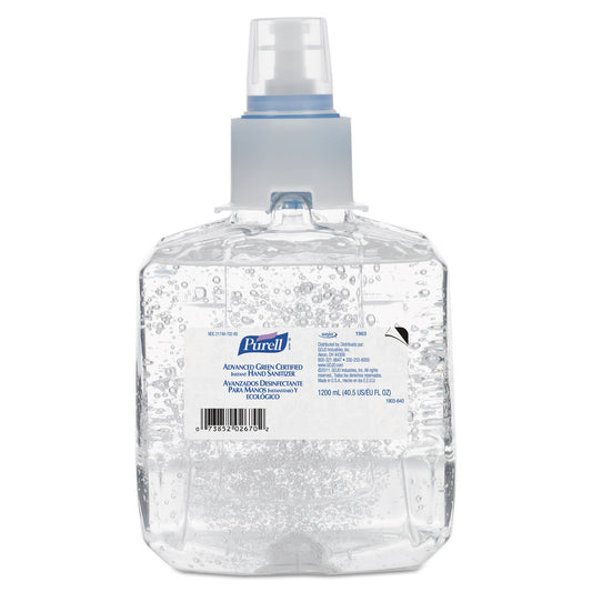 Purell Advanced Green Certified refill bottle showcases eco-friendly credentials for high-usage spaces.