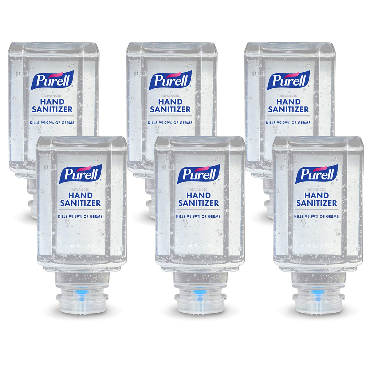 Purell ES1 refill bottle 450 ml six-pack for quick dispenser replacement