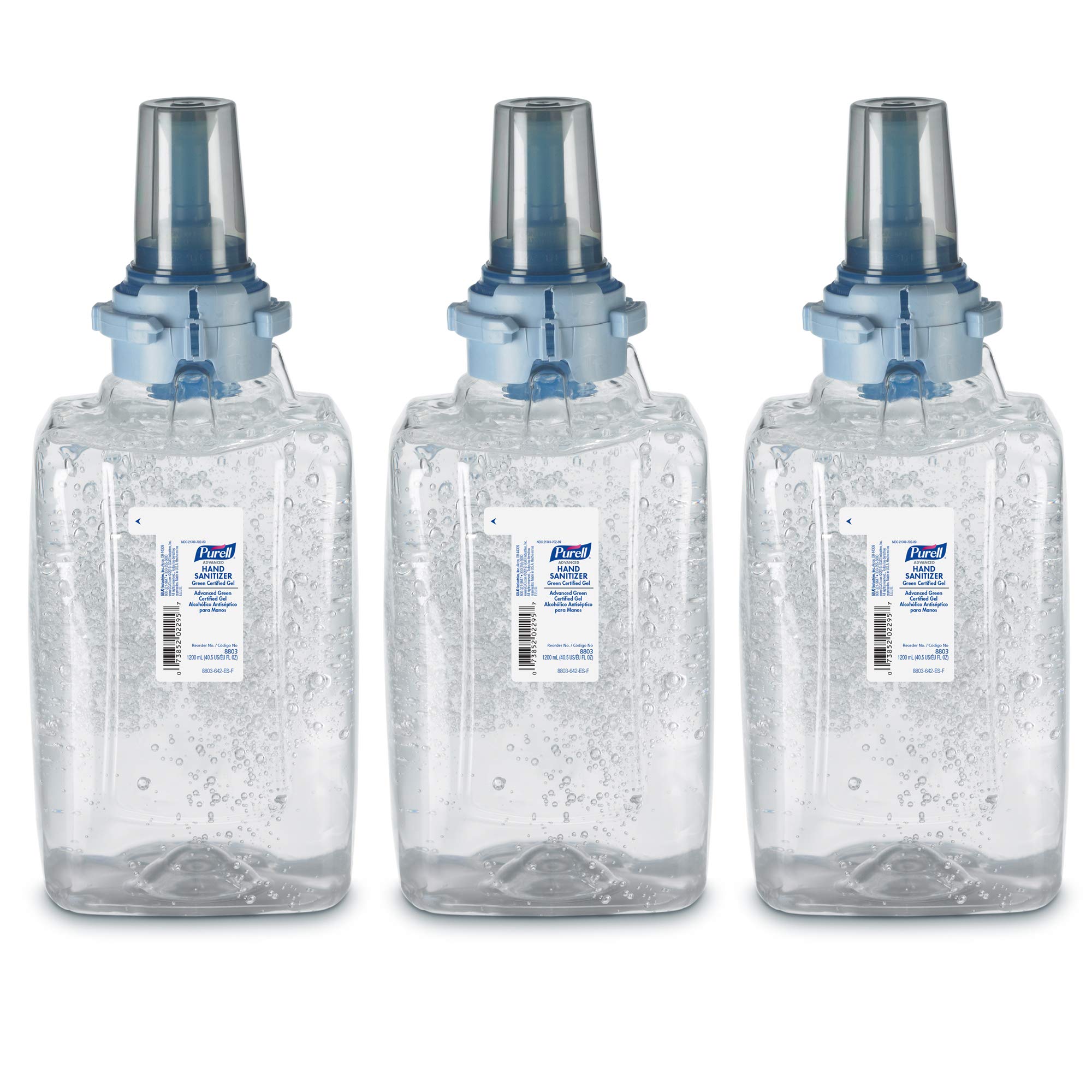 Purell Advanced gel refill in a clear 1200 ml bottle for easy restock planning