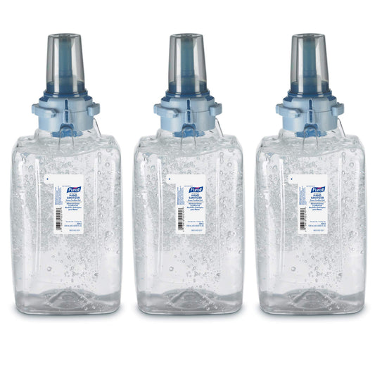 Purell Advanced gel refill in a clear 1200 ml bottle for easy restock planning