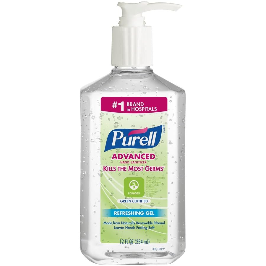 Office break room setup featuring PURELL sanitizer for convenient hand hygiene