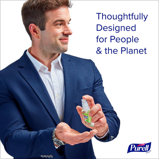 Pack of 24 Purell Advanced Hand Sanitizer Naturals bottles, convenient for households