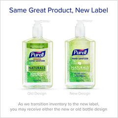 Purell Naturals bottle label notes absence of triclosan parabens and phthalates
