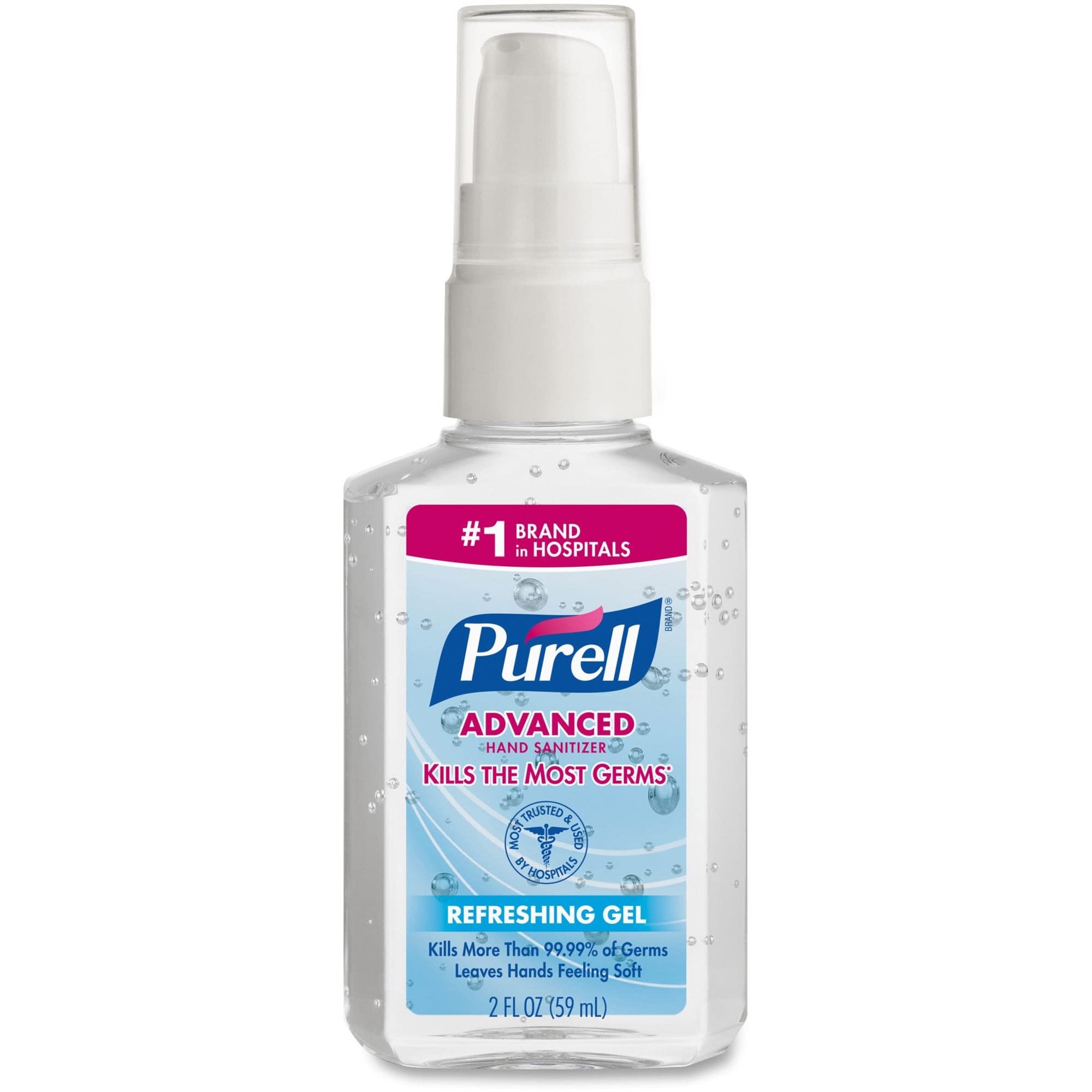 PURELL Advanced Hand Sanitizer Refreshing Gel purse-ready bottle for convenient carry.