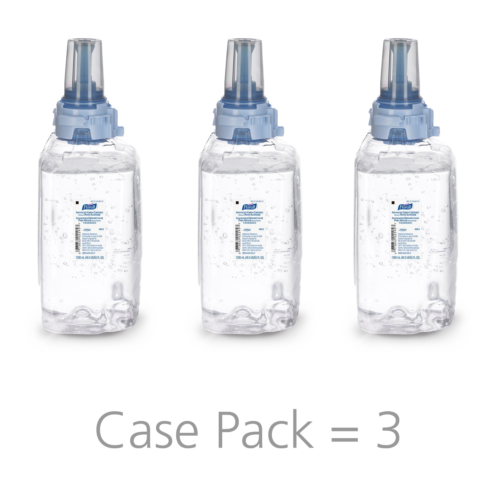 Purell ADX-12 refill with sanitary sealed valve for quick, hygienic refills
