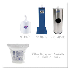 Purell brand label on packaging highlights trusted sanitizing performance.