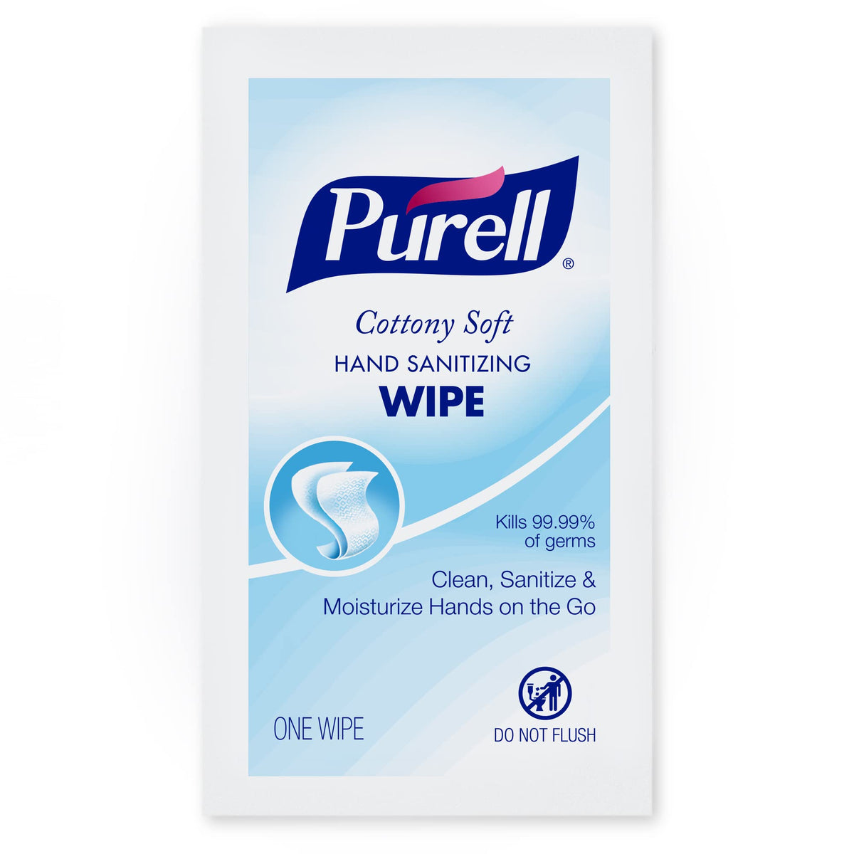 Purell Cottony Soft Wipes, individually wrapped, ideal for on-the-go sanitizing.