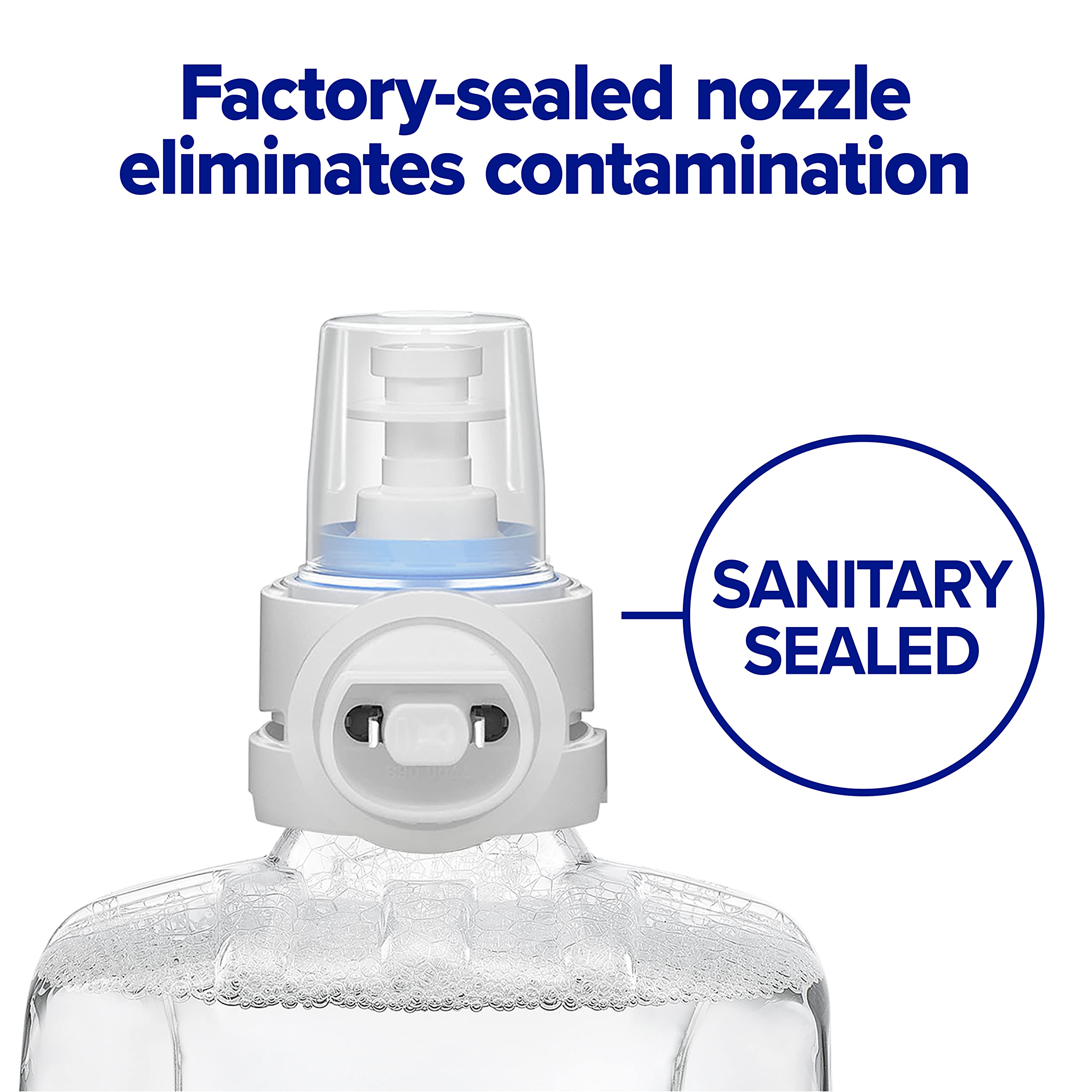 Energy-on-the-Refill technology on a Purell refill bottle reduces battery changes.