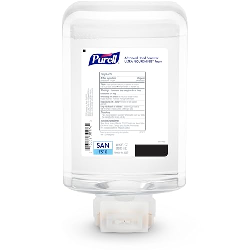 Purell ES10-compatible refill demonstrates easy installation and waste reduction.