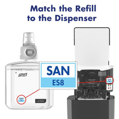 PURELL foam on hands demonstrates mess-free sanitizing action