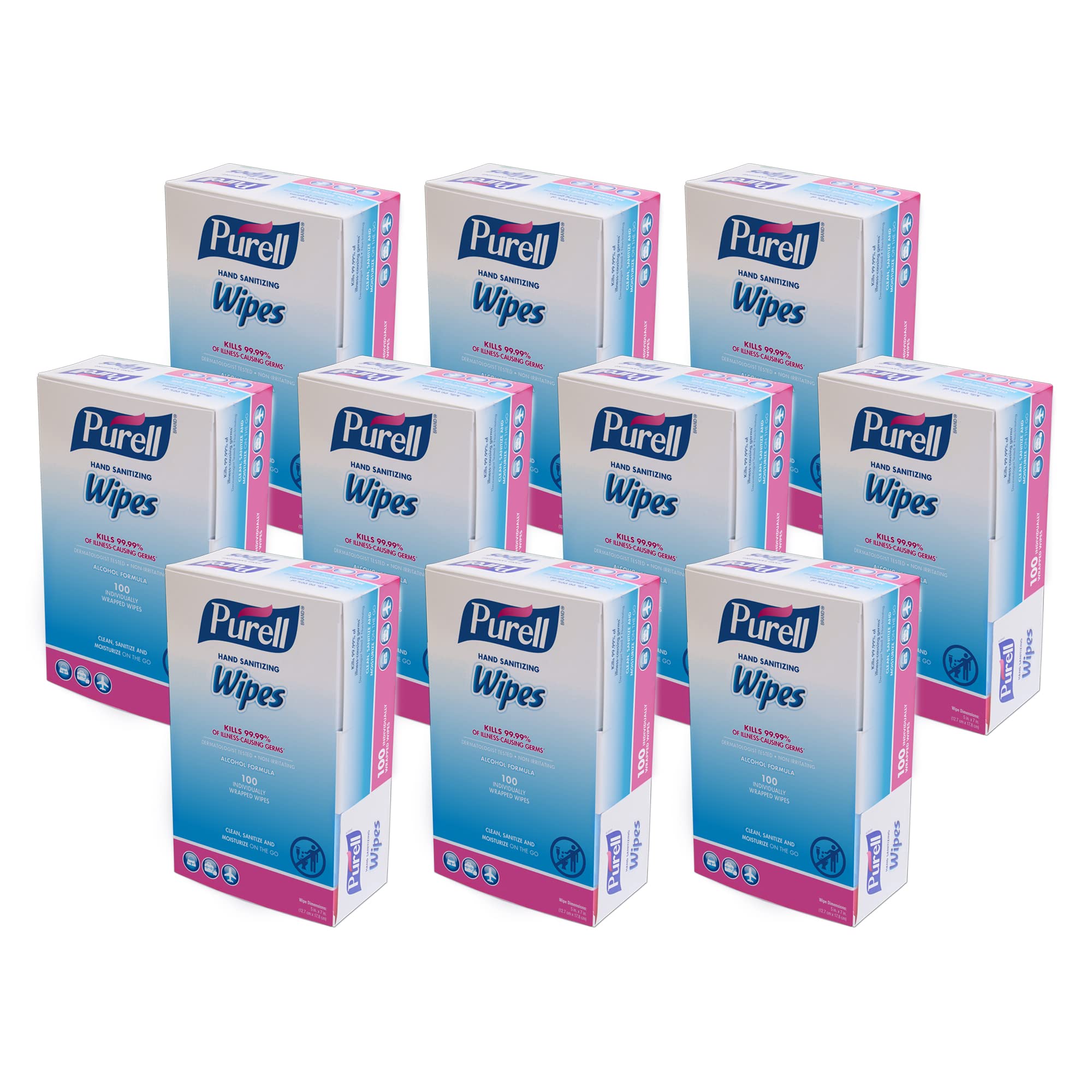 Purell hand sanitizing wipes with alcohol formula in a box for convenient on the go sanitizing
