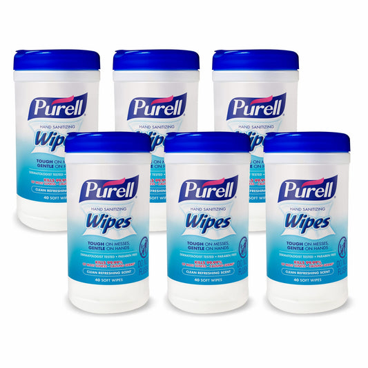 Purell hand sanitizing wipes canister ready for home, car, or office use