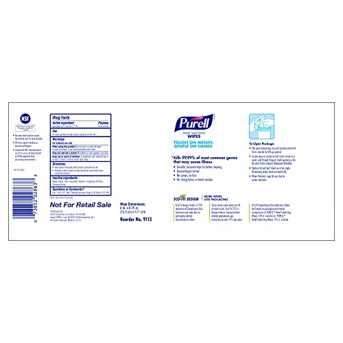 Purell Hand Sanitizing Wipes textured surface for quick cleanups in break rooms.