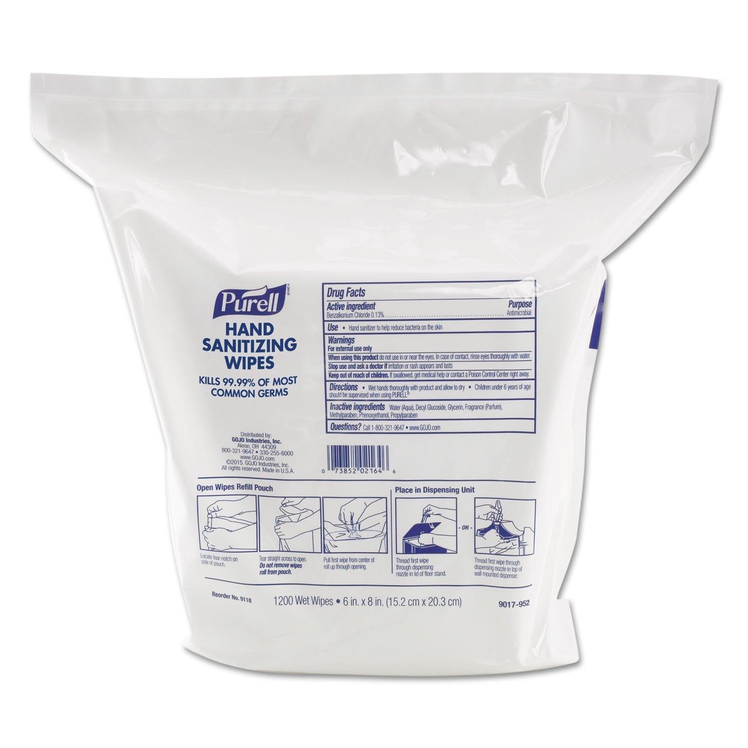 Purell hand wipes refill pouch packaging ready for restocking in busy spaces.