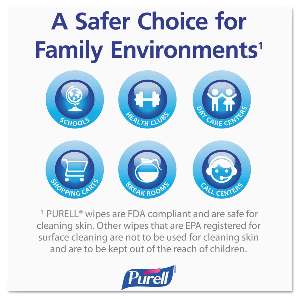 Purell hand wipes white moistened wipes close-up for quick on-the-go sanitizing.