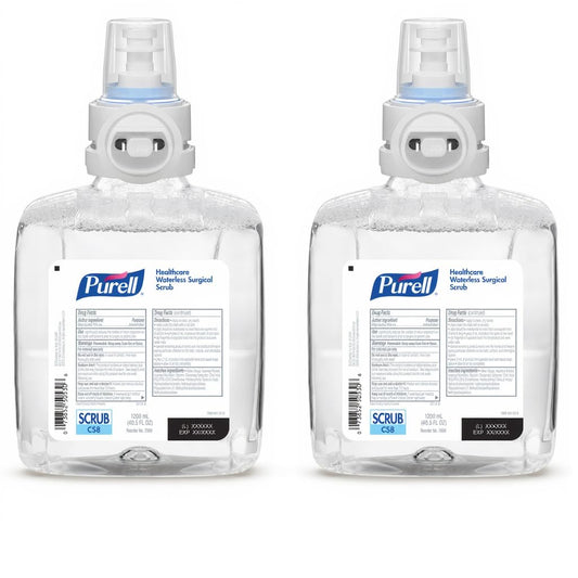 Purell healthcare fragrance-free 1200 ml refill case for consistent OR hand antisepsis.