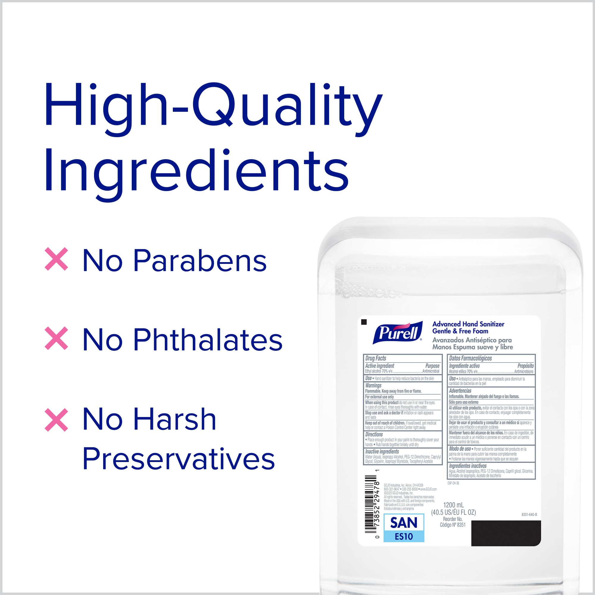 Included mounting tape for quick wall installation of Purell ES10
