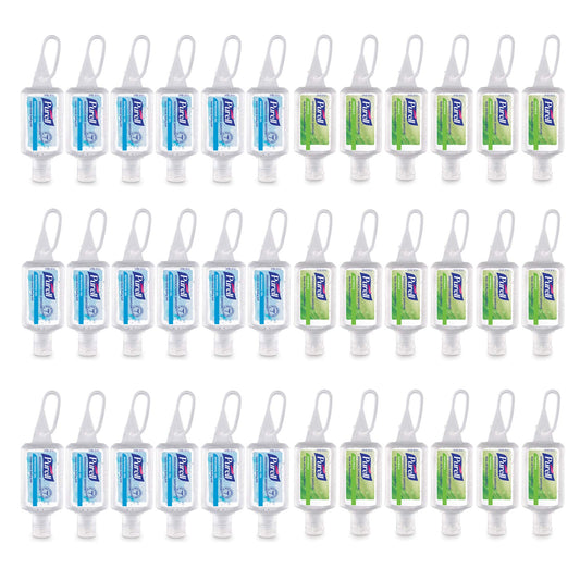 Purell Naturals bottle close-up for quick on-the-go sanitizing.