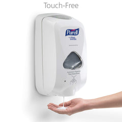 TFX Dove Grey dispenser mounted on wall for convenient access