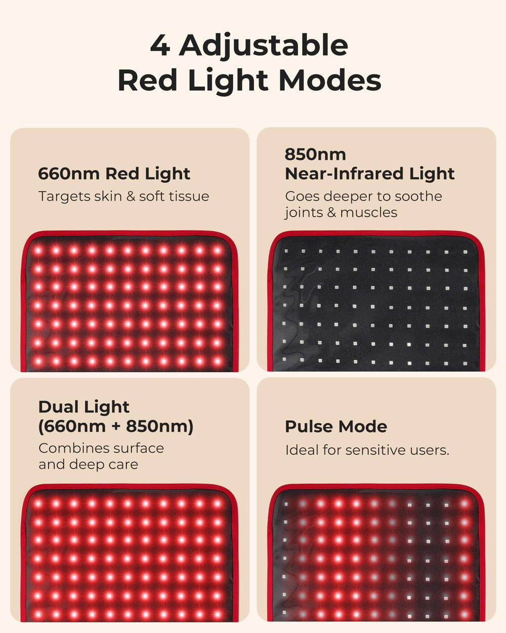 Purella Red Light Therapy Mat includes a timer for safe, planned sessions.