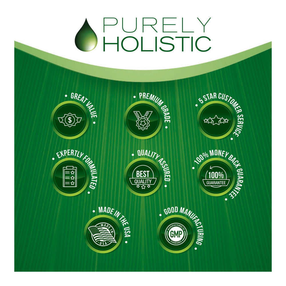 Purely Holistic CoQ10 softgels pour for easy daily use.