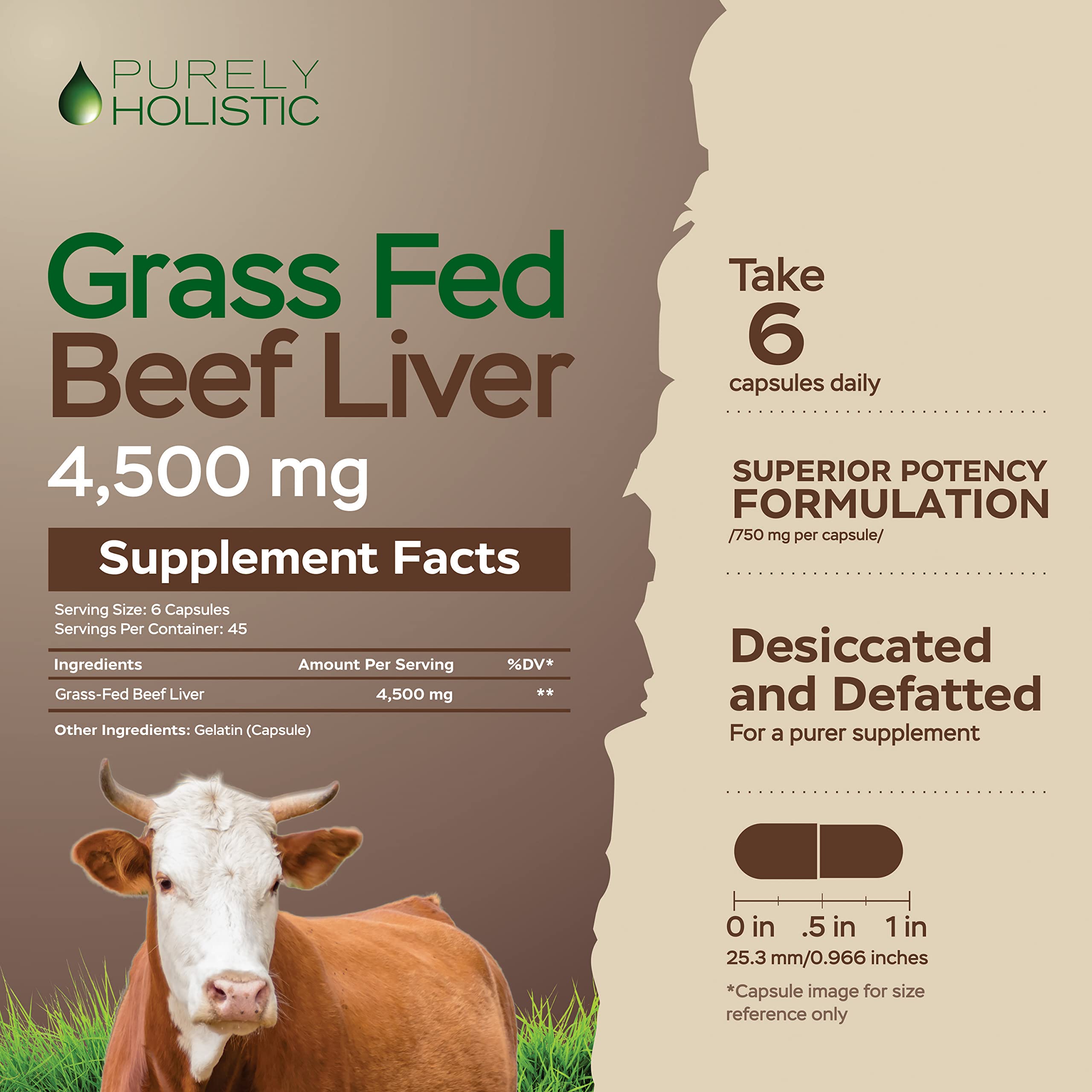 Purely Holistic desiccated liver texture closeup emphasizing purity and nutrition