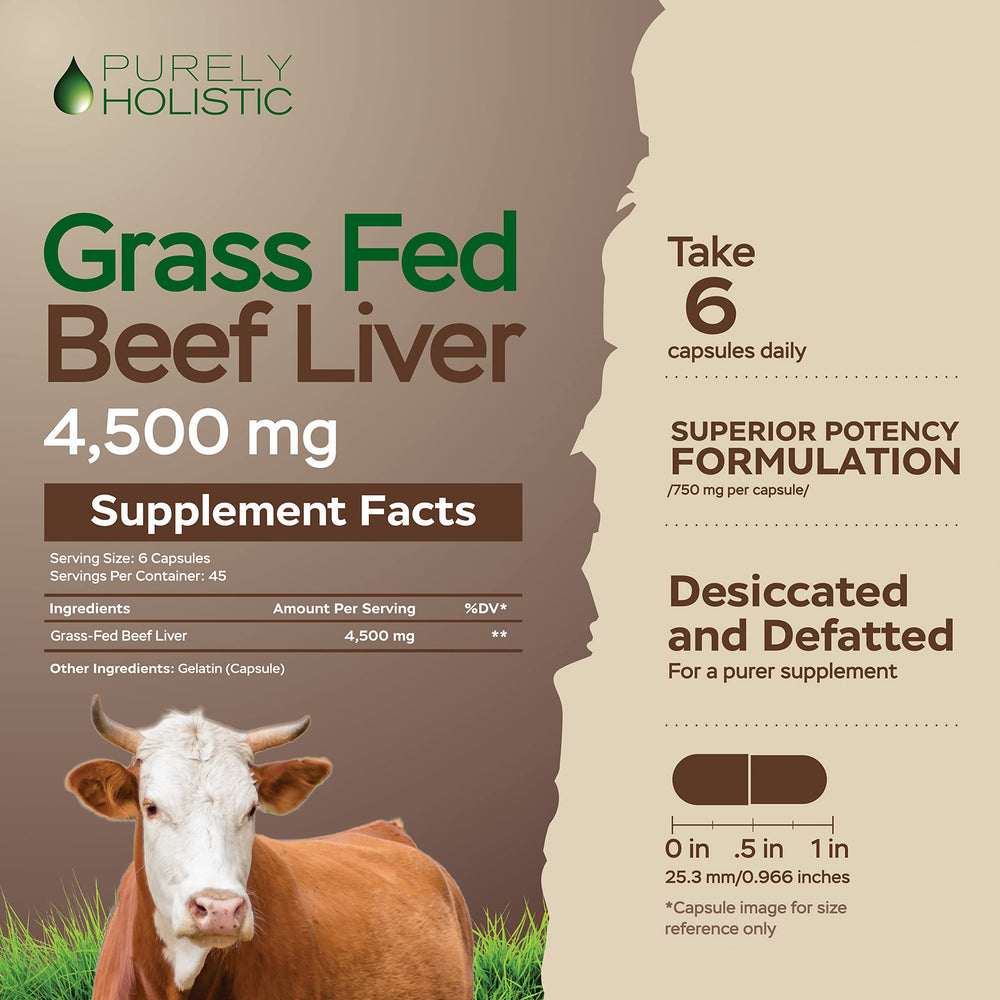 Purely Holistic desiccated liver texture closeup emphasizing purity and nutrition