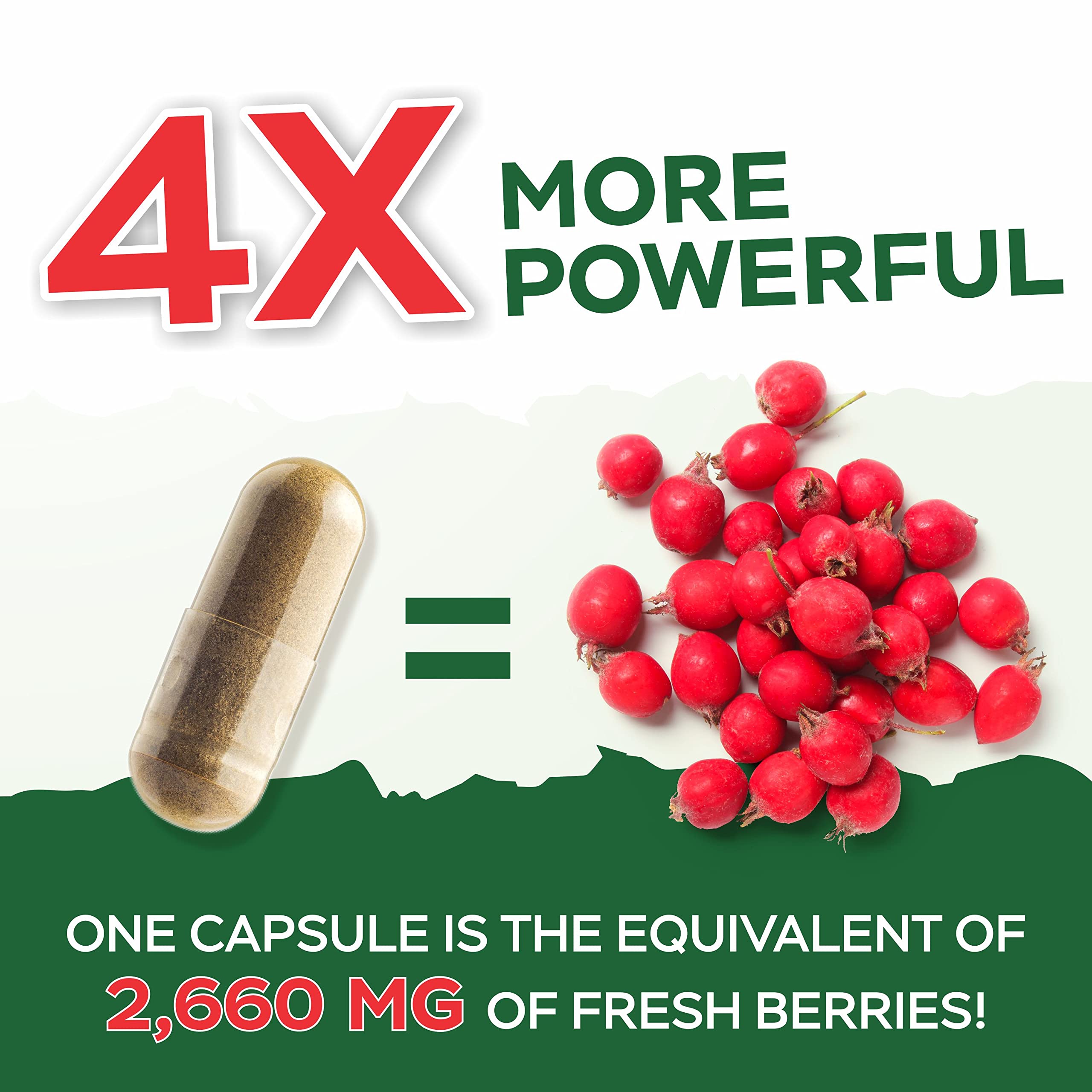 Purely Holistic Hawthorn Berry extract visual emphasizing potency and convenience.