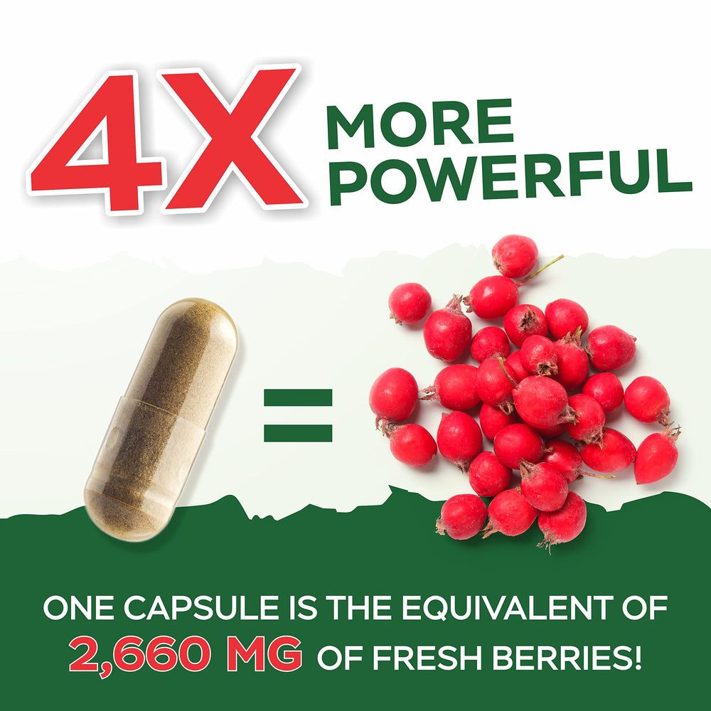 Purely Holistic Hawthorn Berry extract visual emphasizing potency and convenience.