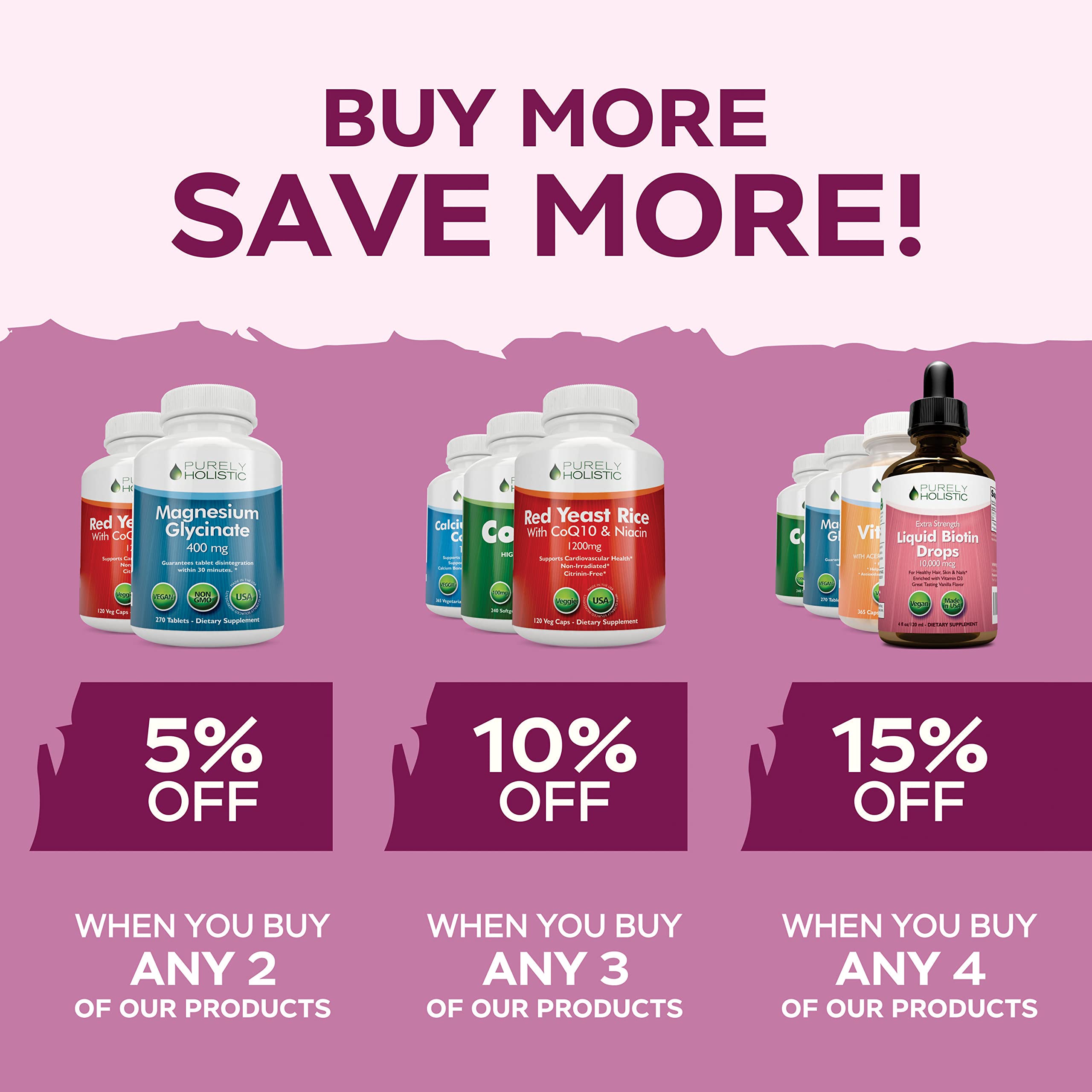 Purely Holistic Resveratrol bottle graphic showcases three-month supply value.