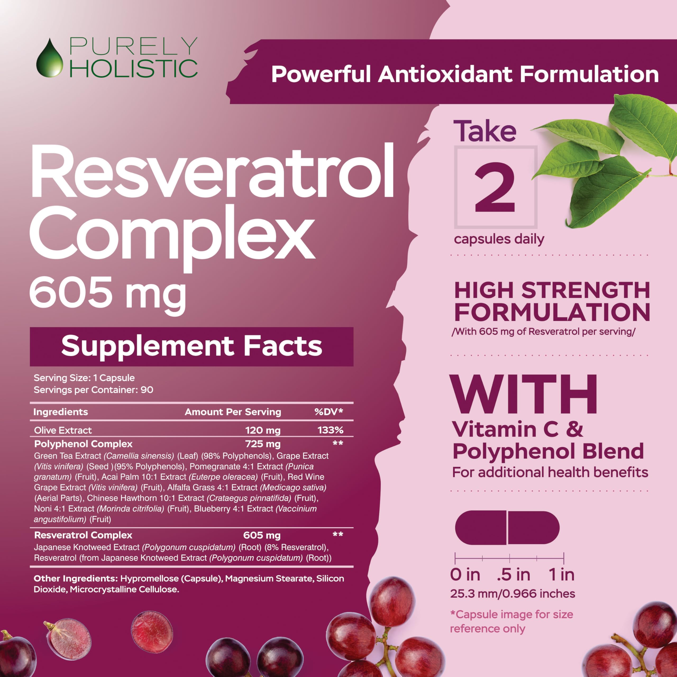 Purely Holistic Resveratrol with Vitamin C logo signaling immune-support blend.