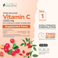 Vitamin C with rosehip and acerola bioflavonoids for natural synergy