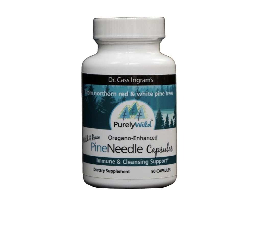 Purely Wild Dr. Cass Ingram pine needle capsules bottle for daily immune-support potential