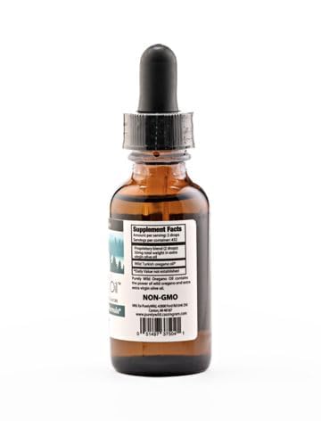 1 oz Purely Wild oregano oil bottle on natural backdrop for daily use.
