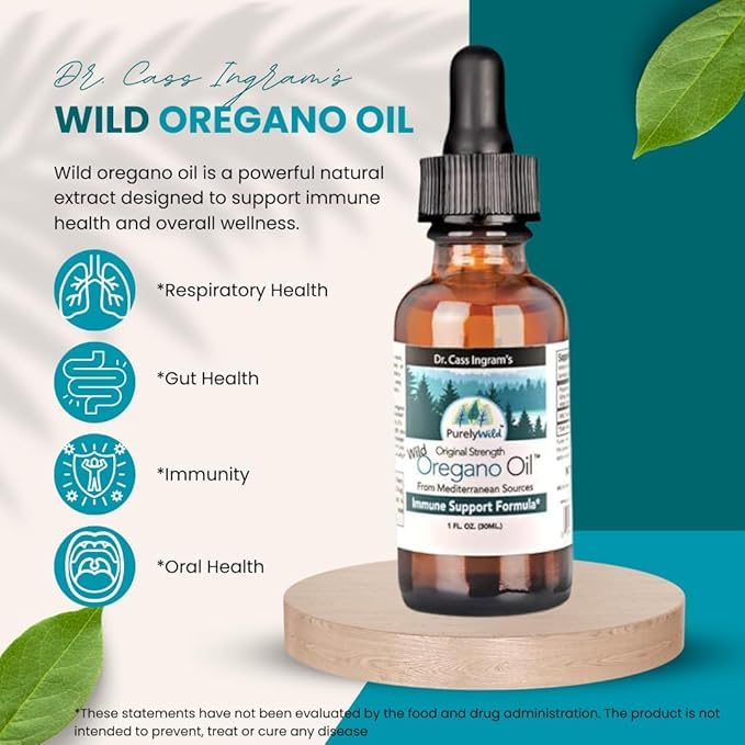 Purely Wild Oregano Oil drops shown for easy daily use